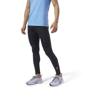 Legginsy Męskie Reebok One Series Running Thermowarm Czarne PL 42QZVED